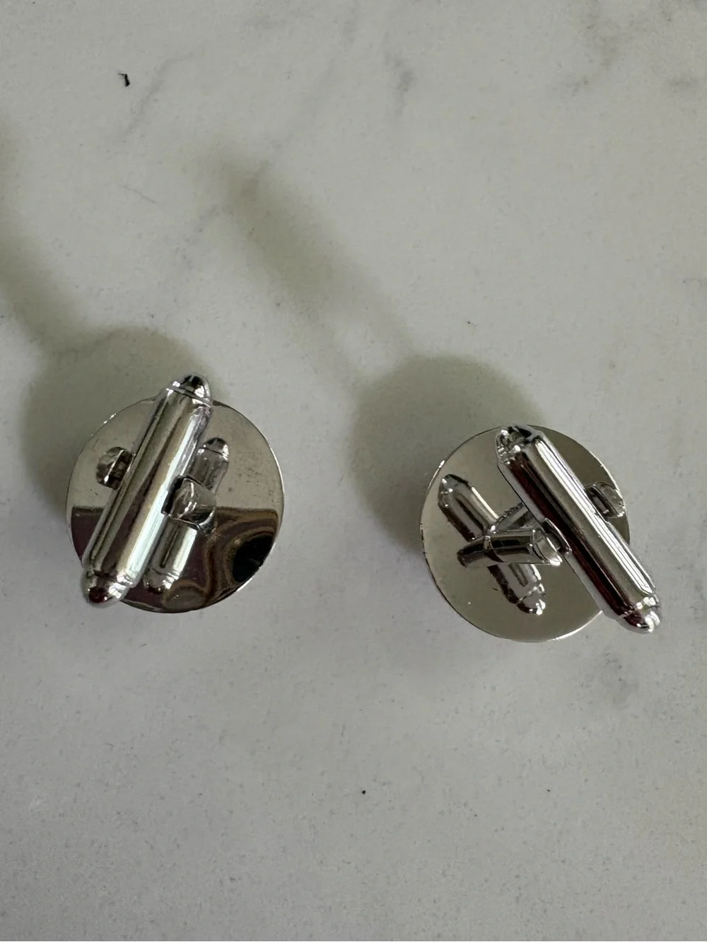 Silver Cufflinks with Black Stone